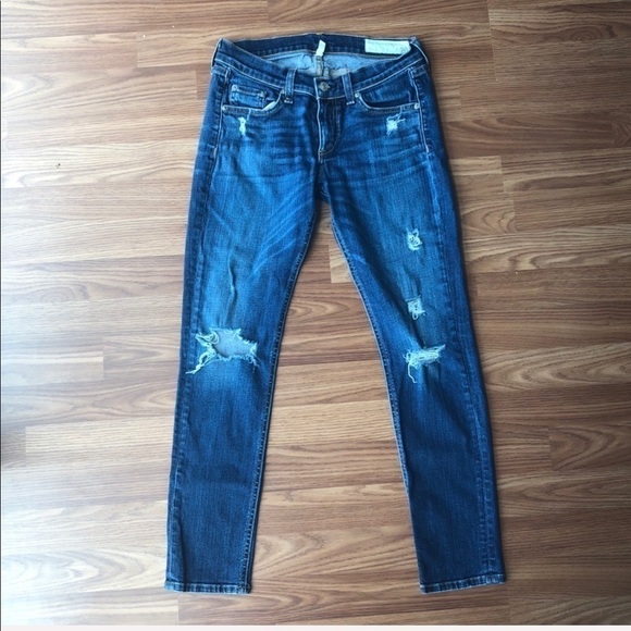 Rag & Bone Distressed Capri Jeans Size 26 - Picture 6 of 16